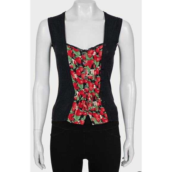 Dolce & Gabbana Black Button-Down Tank Top - Size 38/XS - Picture 1 of 4